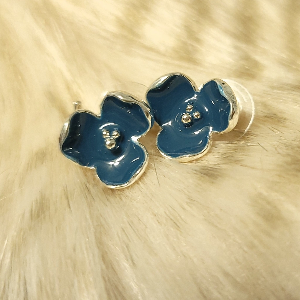 Flowers and bird earrings
